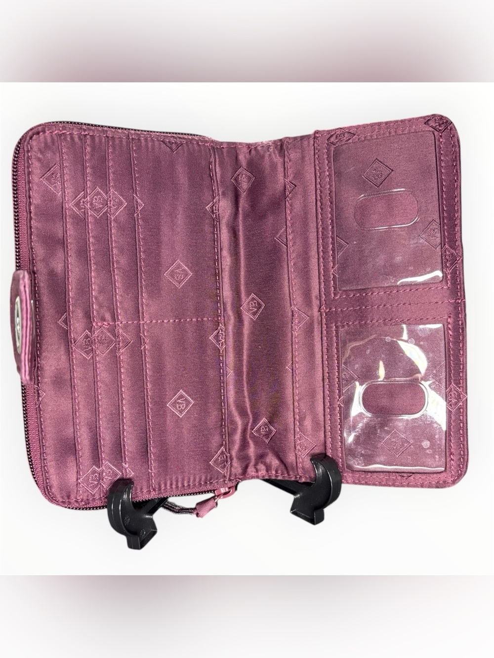 Vera Bradley mulled wine RFID Turnlock Wallet - Picture 3 of 8